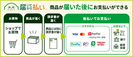 商品とは別に請求書が届きます!